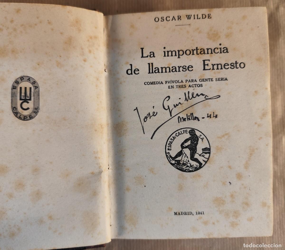 Libros de segunda mano: La importancia de llamarse Ernesto, Oscar Wilde