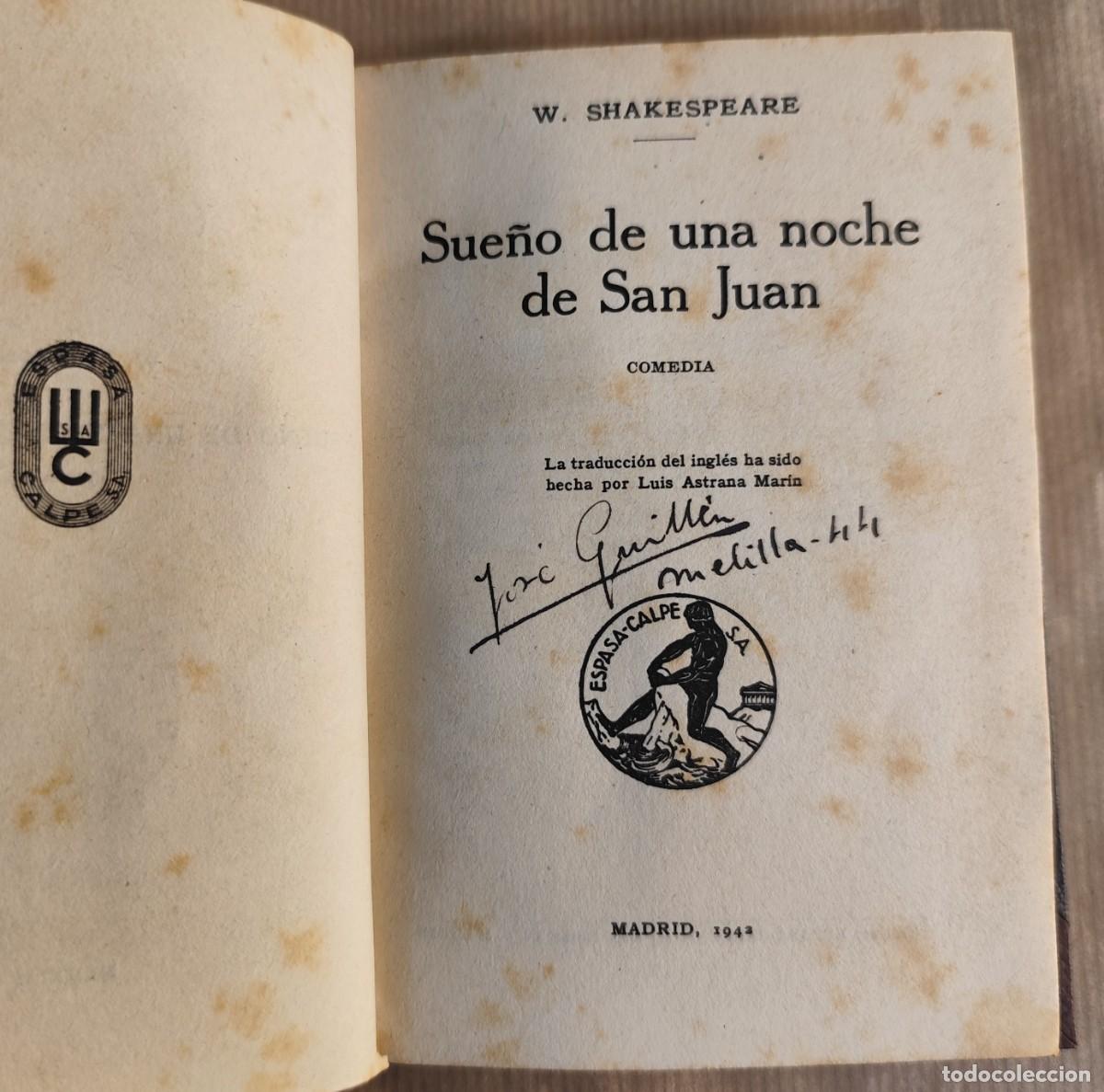 Libros de segunda mano: Sue&ntilde;o de una noche de San Juan, W. Shakespeare