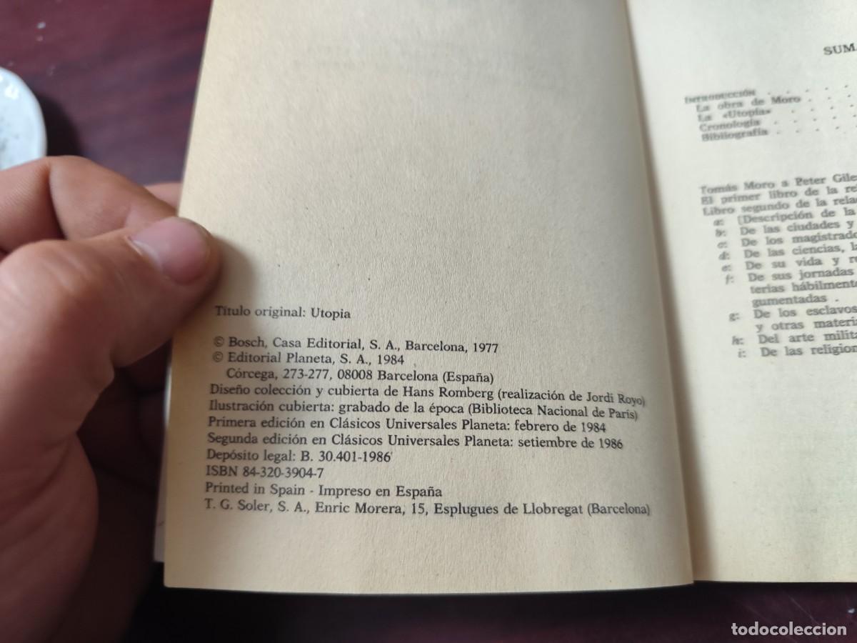 Libros de segunda mano: UTOPIA / TOMAS MORO / CJA 444 / PLANETA - Foto 7