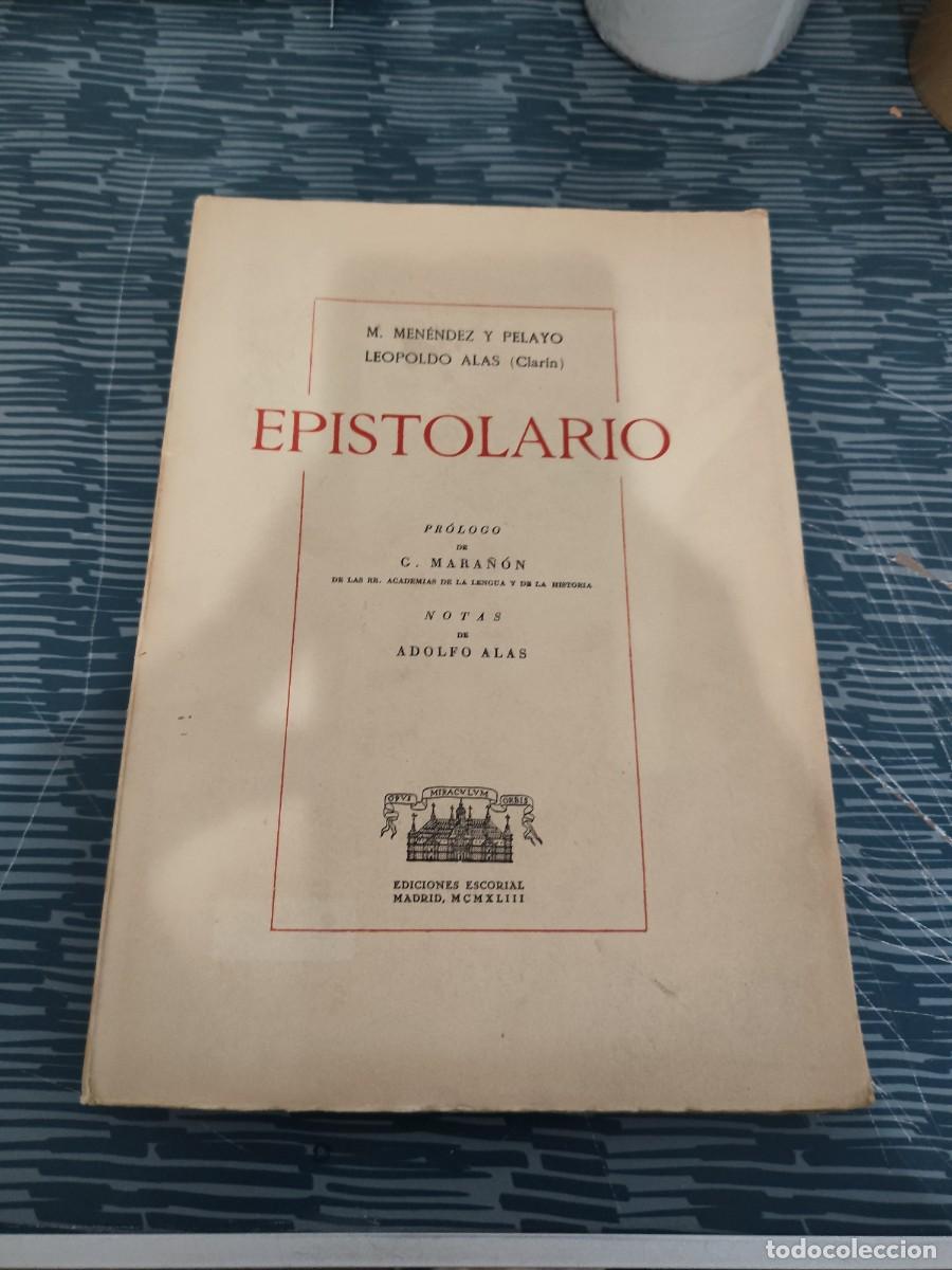 Libri di seconda mano: EPISTOLARIO,M.MENENDEZ Y PELAYO, LEOPOLDO ALAS, EDICIONES ESCORIAL,1943, INTONSO.
