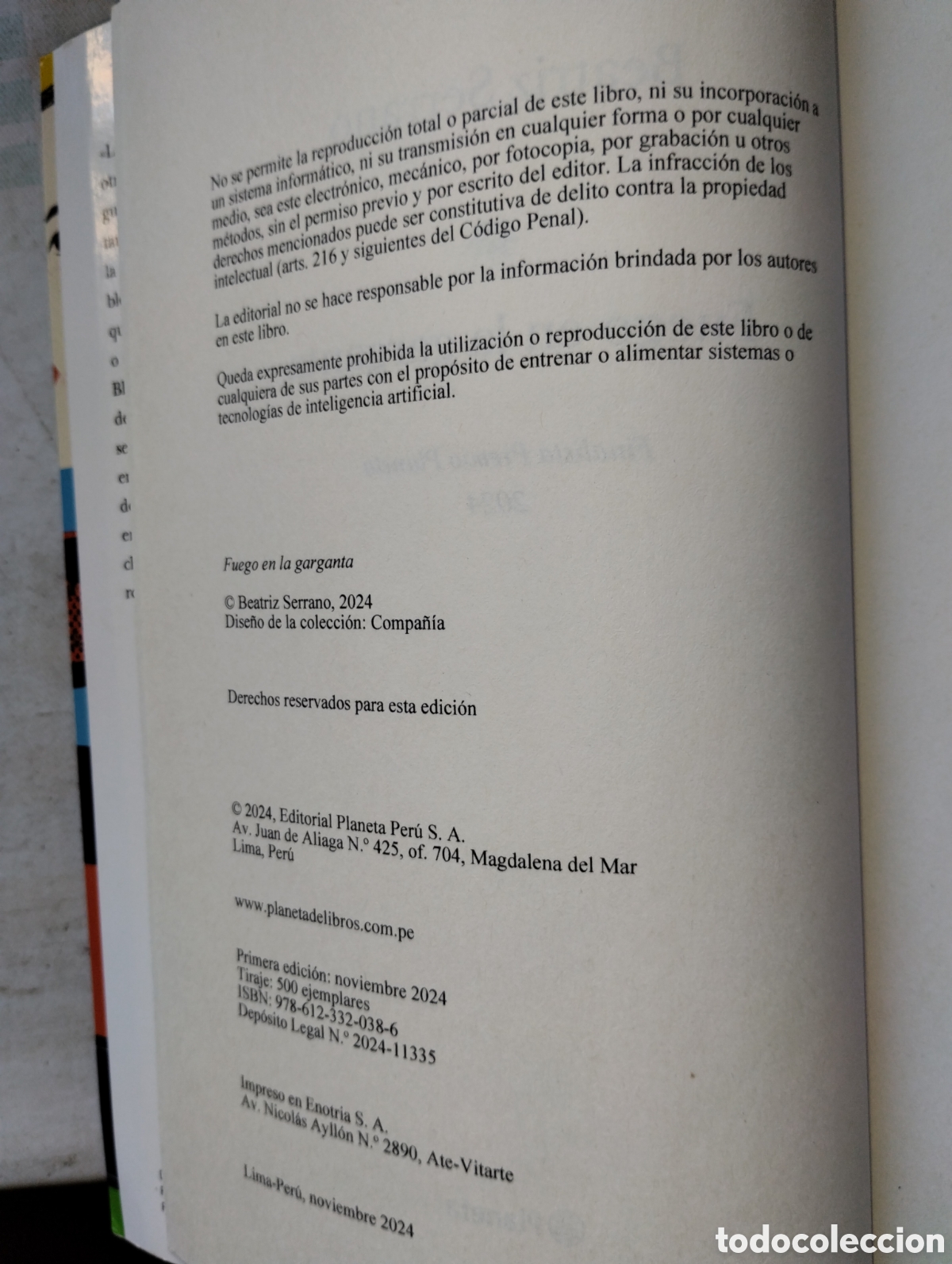 Libros de segunda mano: FUEGO EN LA GARGANTA, BEATRIZ SERRANO - Foto 6