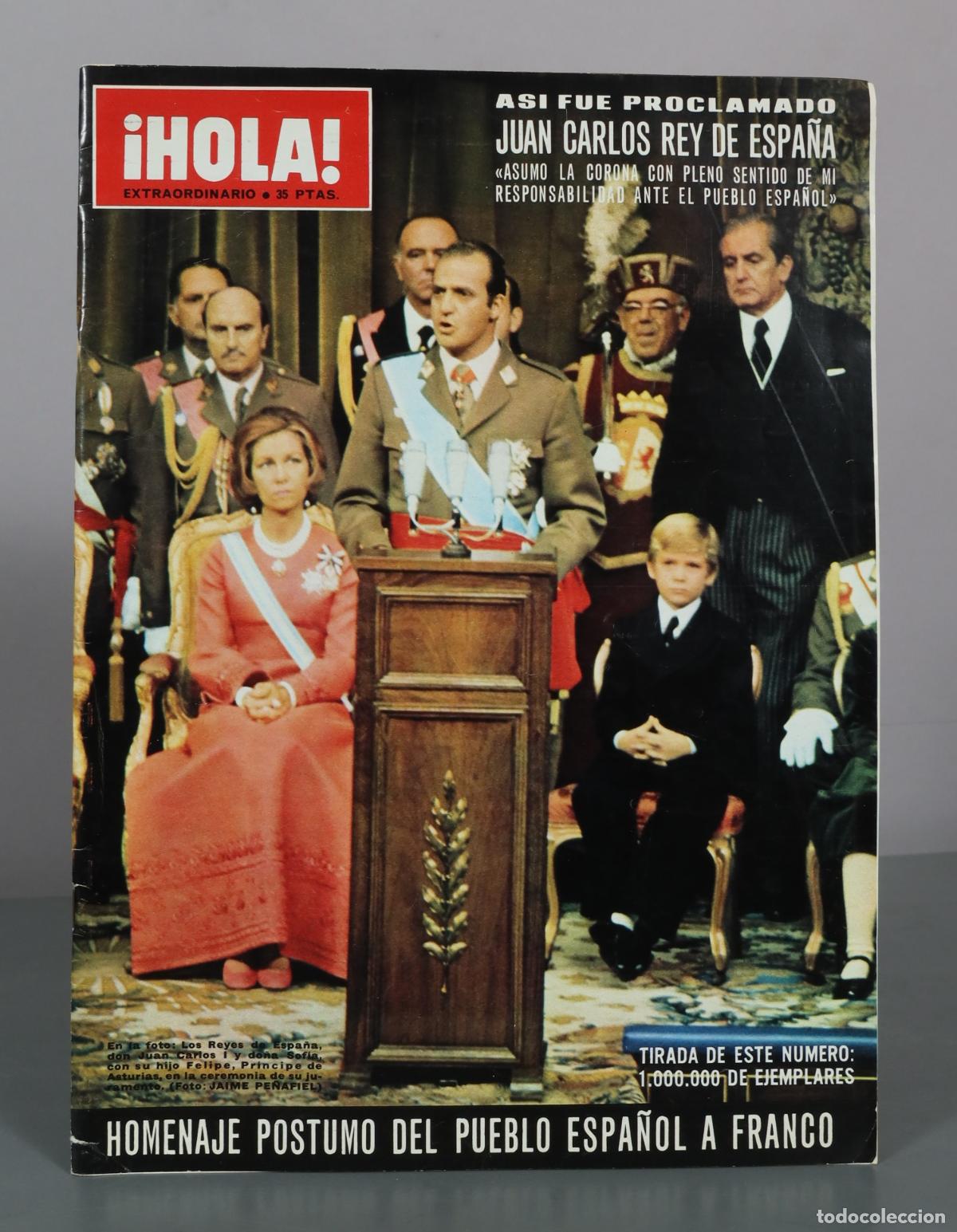 Libros de segunda mano: &iexcl;HOLA! Extraordinario - Juan Carlos Rey de Espa&ntilde;a - Homenaje postumo del pueblo espa&ntilde;ol a Franco