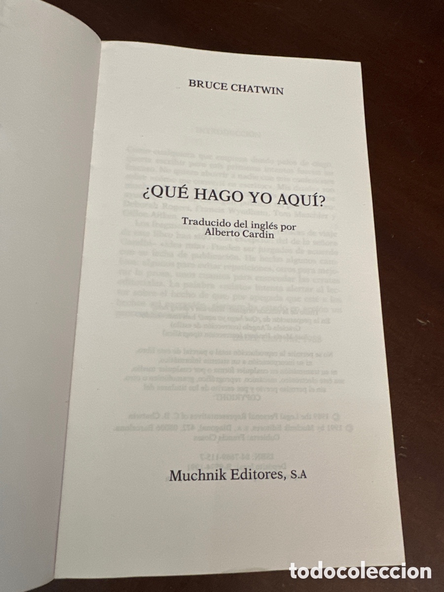 Libros de segunda mano: &iquest;QUE HAGO YO AQUI? - BRUCE CHATWIN - Foto 3