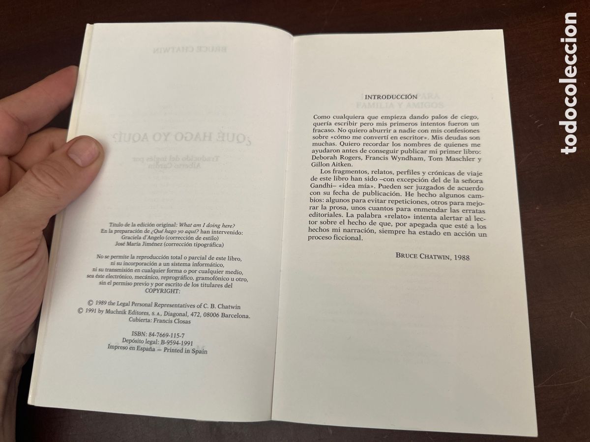 Libros de segunda mano: &iquest;QUE HAGO YO AQUI? - BRUCE CHATWIN - Foto 4