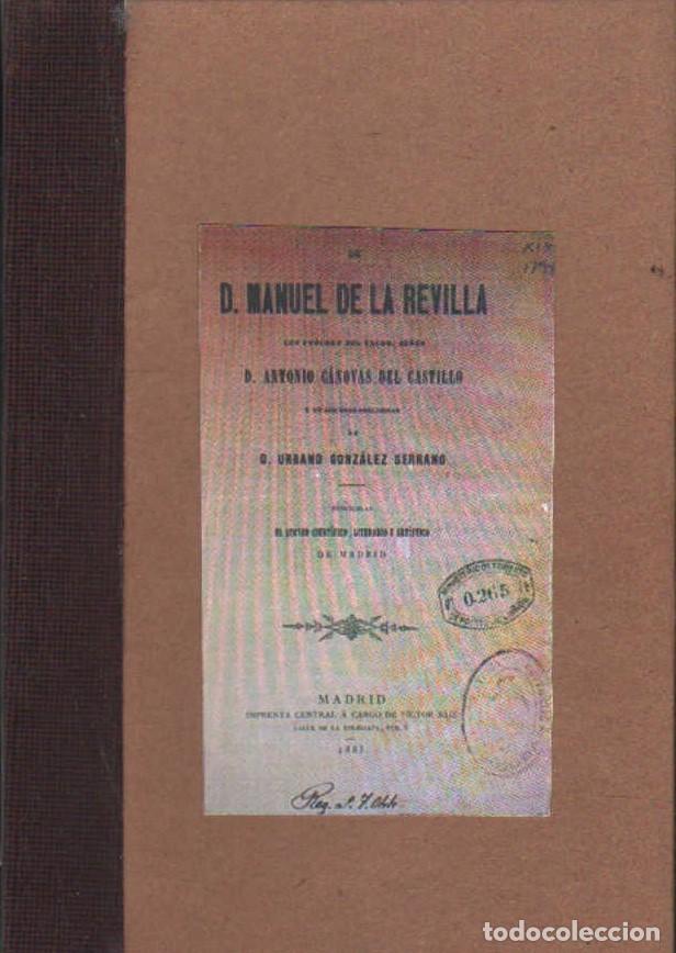 Libros de segunda mano: D. MANUEL DE LA REVILLA. A-LIT-375