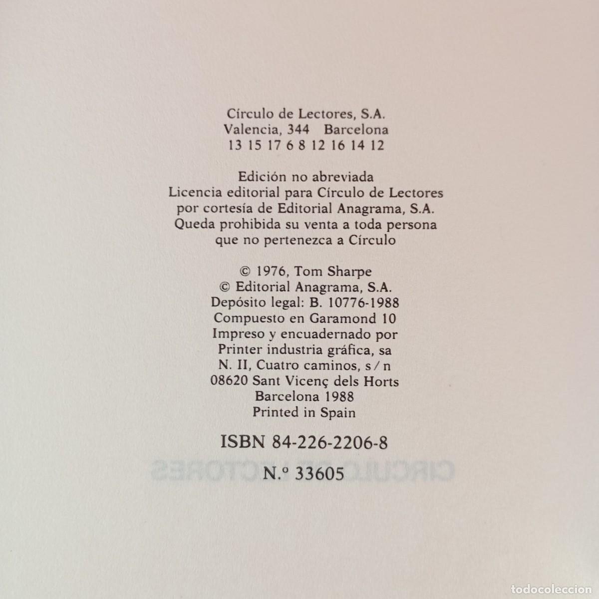 Libros de segunda mano: WILT - TOM SHARPE - CIRCULO DE LECTORES / 1089 - Foto 4