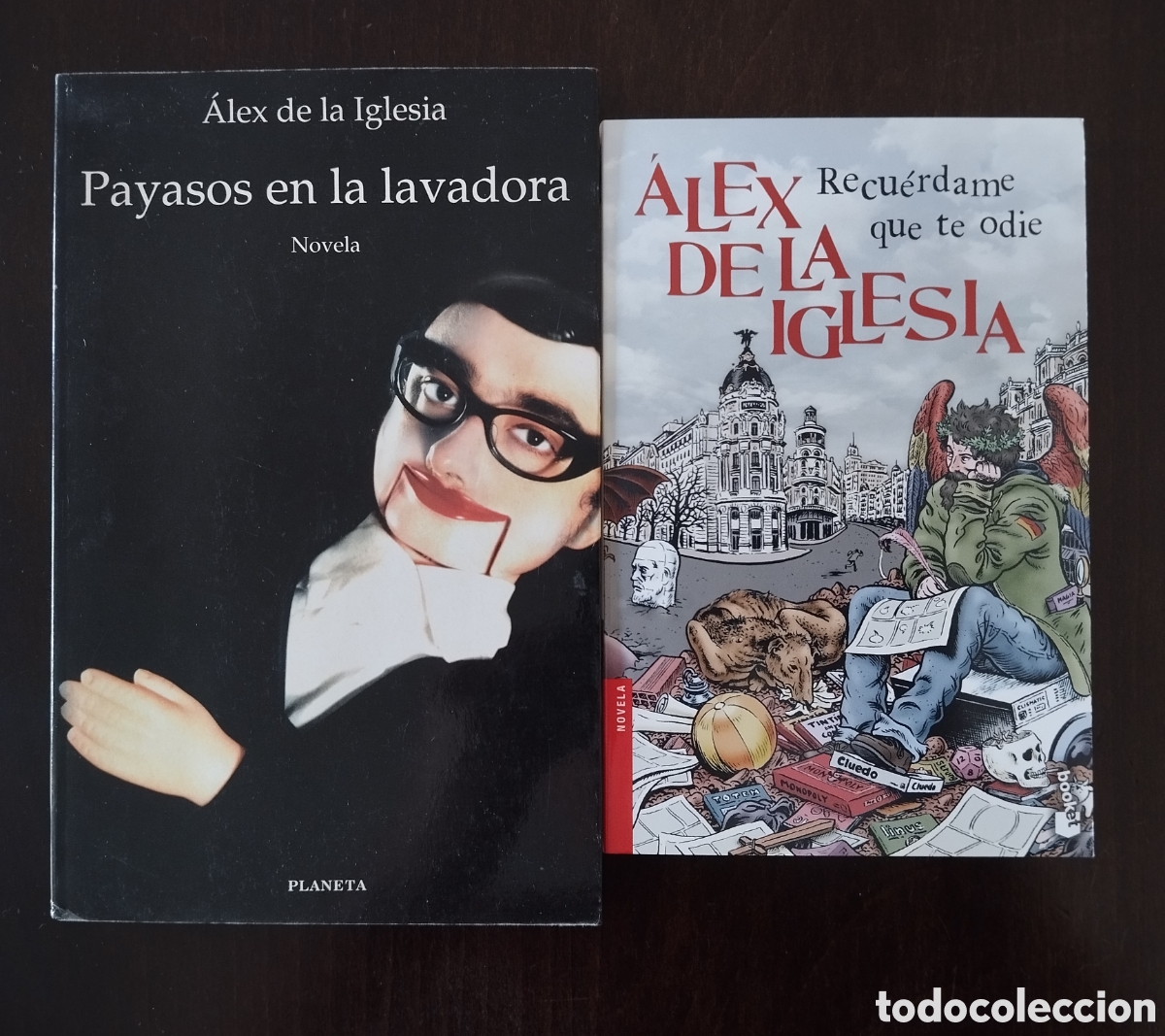 Libros de segunda mano: Lote 2 novelas de &Aacute;lex de la Iglesia: Payasos en la lavadora + Recu&eacute;rdame que te odie