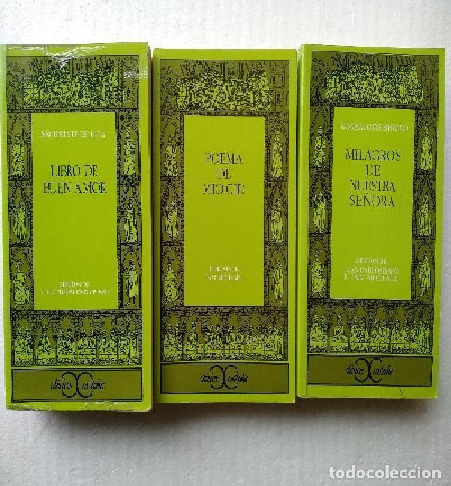 Libros de segunda mano: 3 clasicos Castalia LIBRO DEL BUEN AMOR, POEMA MIO CID, MILAGROS DE NUESTRA SE&Ntilde;ORA