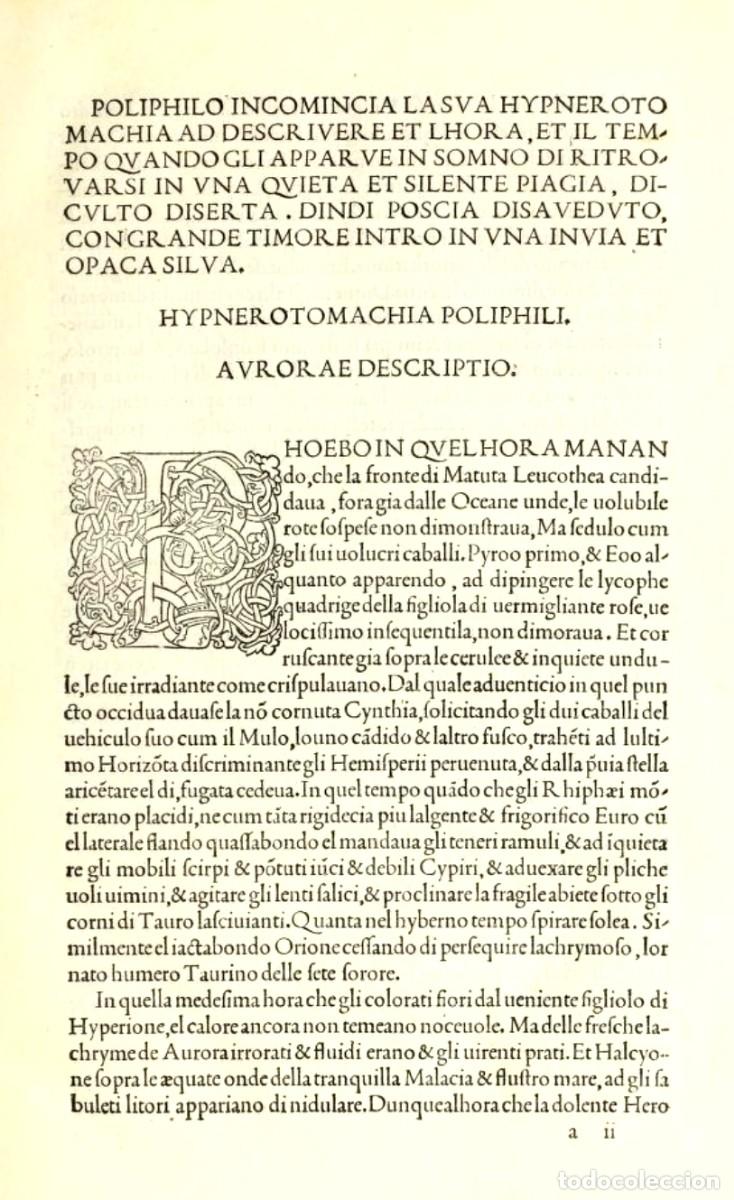 Libros de segunda mano: Hypnerotomachia Poliphili. El sue&ntilde;o de Pol&iacute;filo. Francesco Colonna. Edici&oacute;n facs&iacute;mil