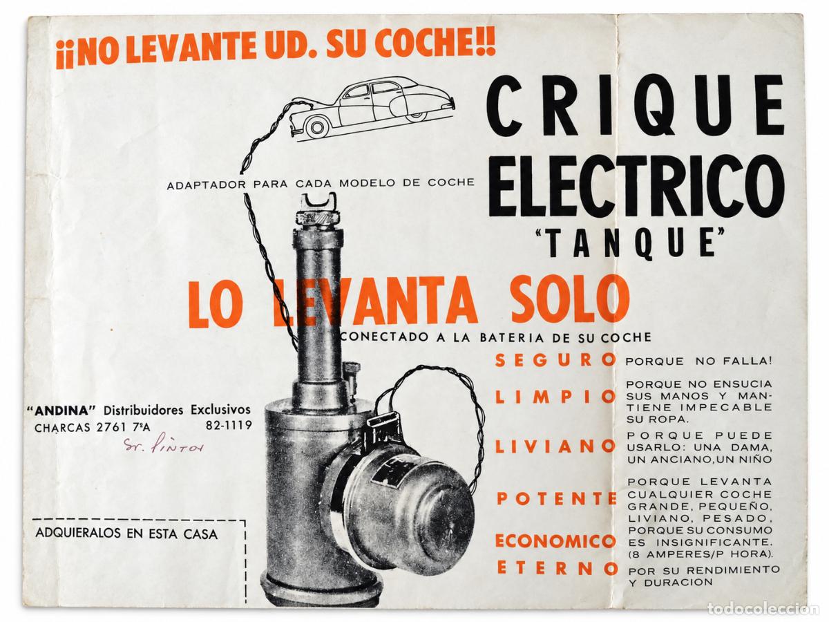 Libros de segunda mano: CRIQUE EL&Eacute;CTRICO &ldquo;TANQUE&rdquo; &ndash; INSTRUCCIONES PARA SU USO Y MATERIAL PUBLICITARIO &ndash; BUENOS AIRES &ndash; LM