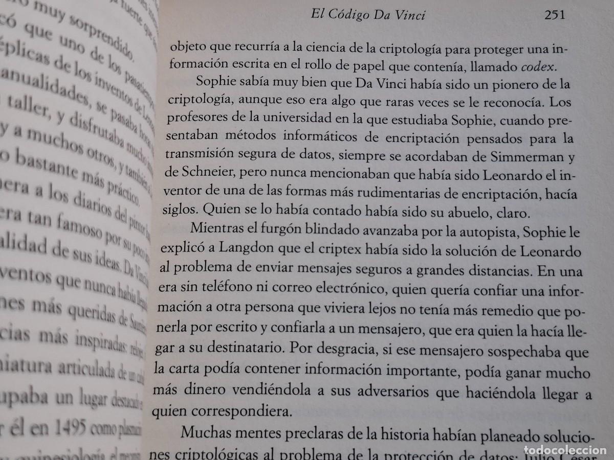 Libros de segunda mano: EL CODIGO DA VINCI - DAN BROWN - LIBRO - Foto 4