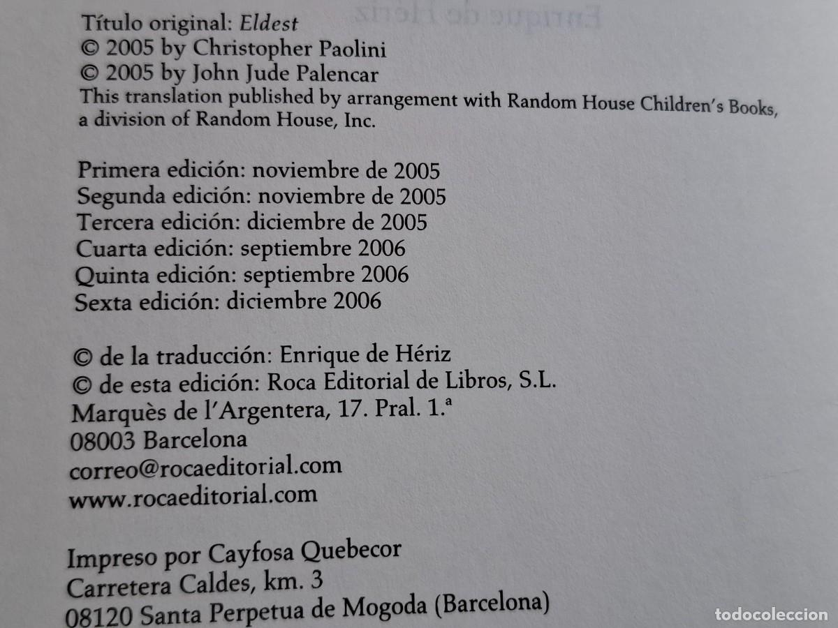 Libros de segunda mano: ERAGON - CHRISTOPHER PAOLINE - COLECCION 4 LIBROS - Foto 8