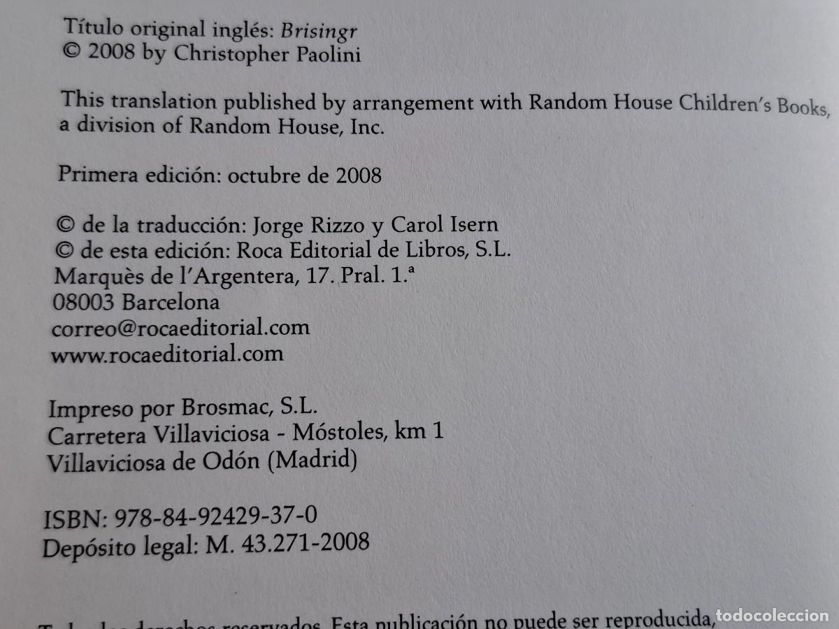 Libros de segunda mano: ERAGON - CHRISTOPHER PAOLINE - COLECCION 4 LIBROS - Foto 12