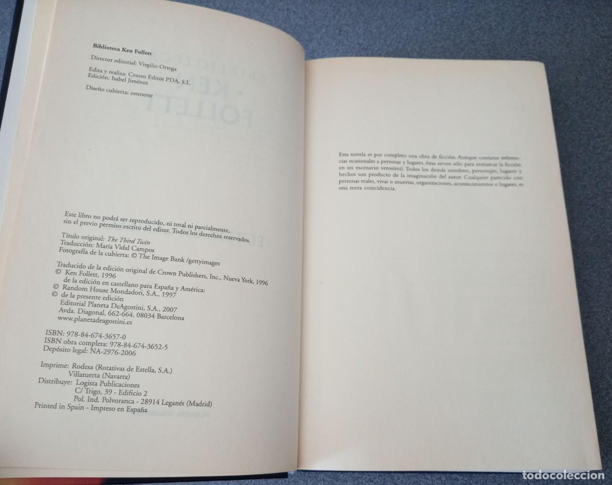 Libros de segunda mano: El Tercer Gemelo Ken Follet - Foto 4
