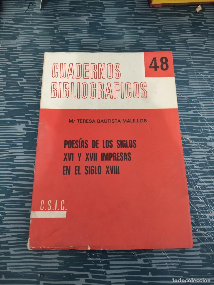 Libros de segunda mano: CUADERNOS BIBLIOGRAFICOS 48,M.TERESA BAUTISTA MALILLOS,C.S.I.C,142 PAG.,1988,VER FOTOS,LEER.