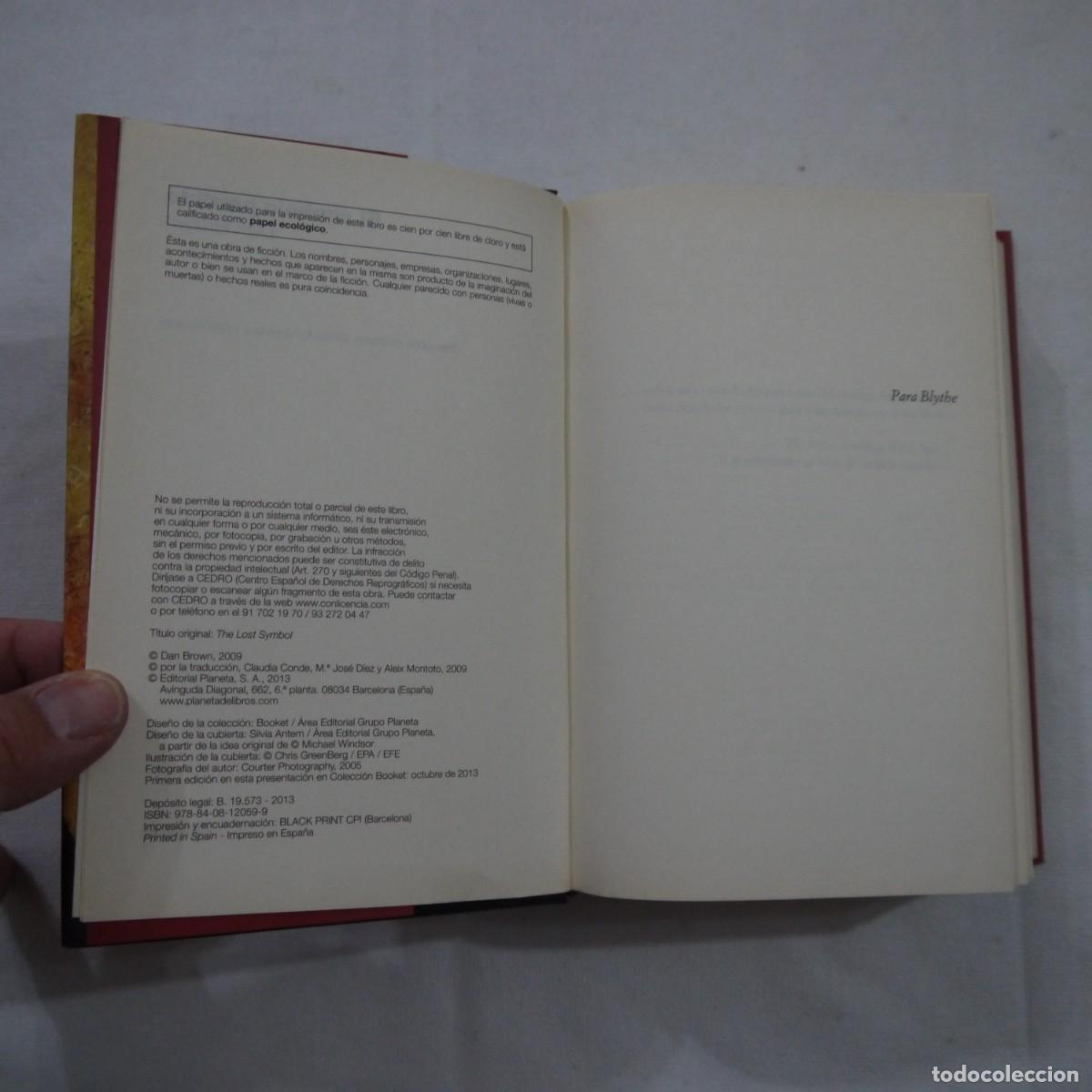 Libros de segunda mano: EL S&Iacute;MBOLO PERDIDO - DAN BROWN - 2009 - Foto 6