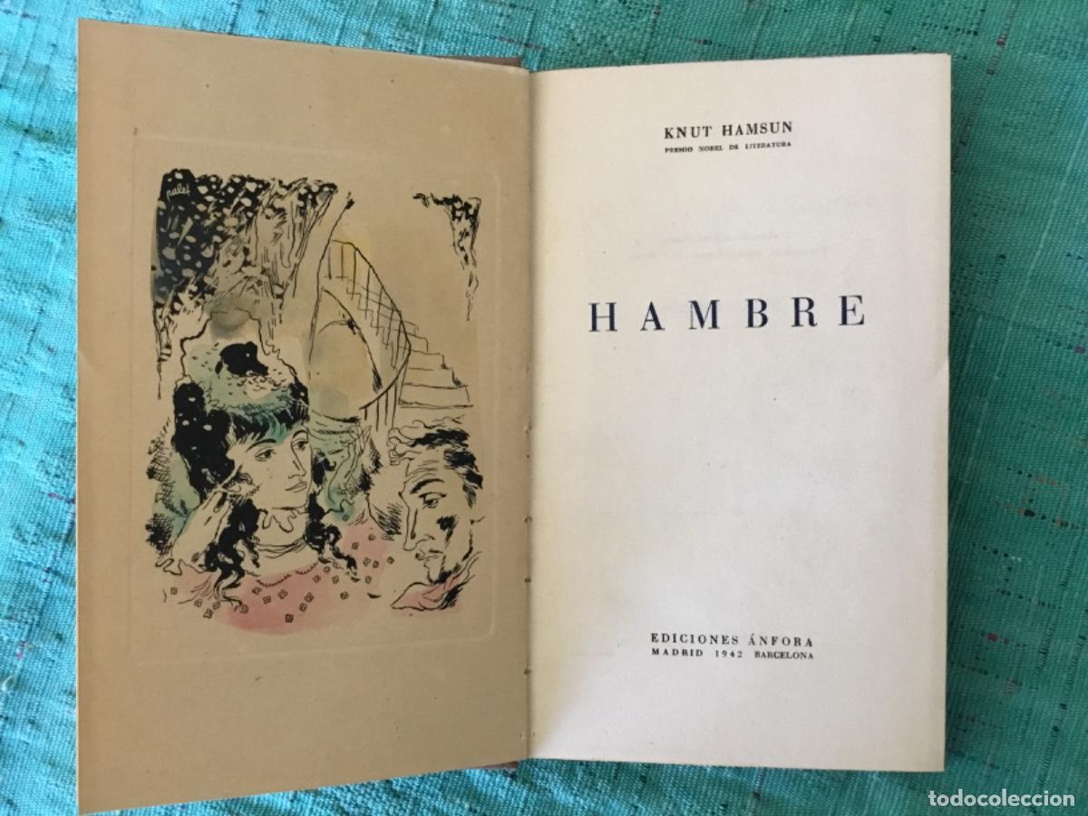 Libri di seconda mano: KNUT HAMSUN // HAMBRE // 1942 // FRONTISPICIO DE J.PALET // EDICIONES &Aacute;NFORA