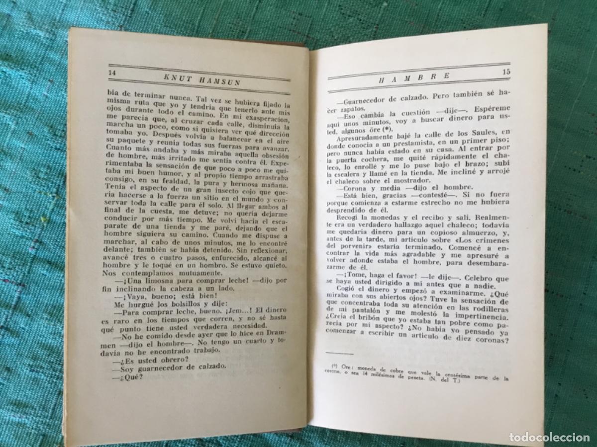 Libros de segunda mano: KNUT HAMSUN // HAMBRE // 1942 // FRONTISPICIO DE J.PALET // EDICIONES &Aacute;NFORA - Foto 3