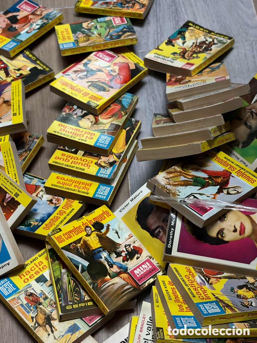 Libros de segunda mano: Lote de 76 novelas peque&ntilde;as del oeste mini libros bruguera