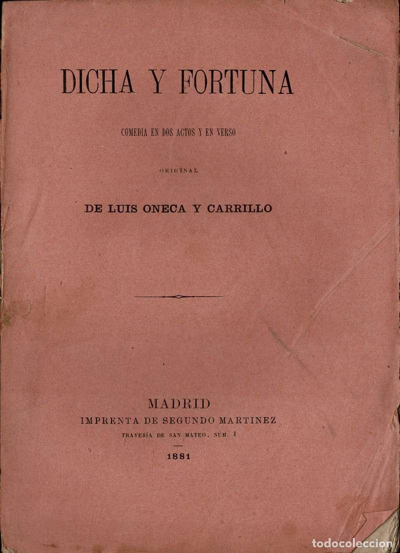 Libros de segunda mano: Dicha y Fortuna - Luis Oneca y Carrillo - Foto 1