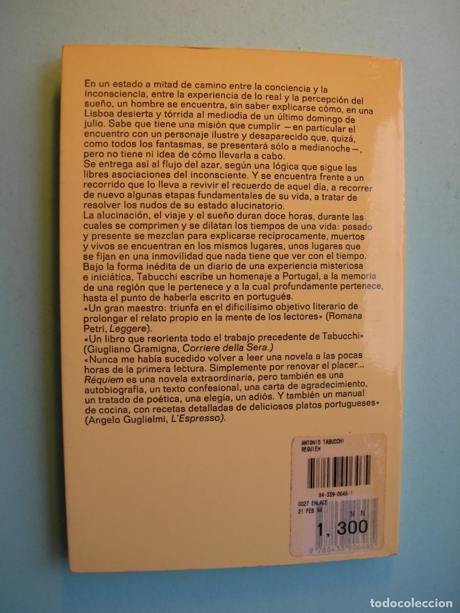 Libros de segunda mano: R&Eacute;QUIEN / ANTONIO TABUCCHI / NARRATIVA - Foto 2