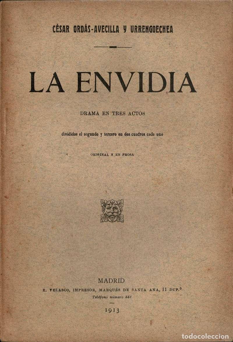 Libros de segunda mano: La envidia - C&eacute;sar Ord&aacute;s-Avecilla y Urrengoechea
