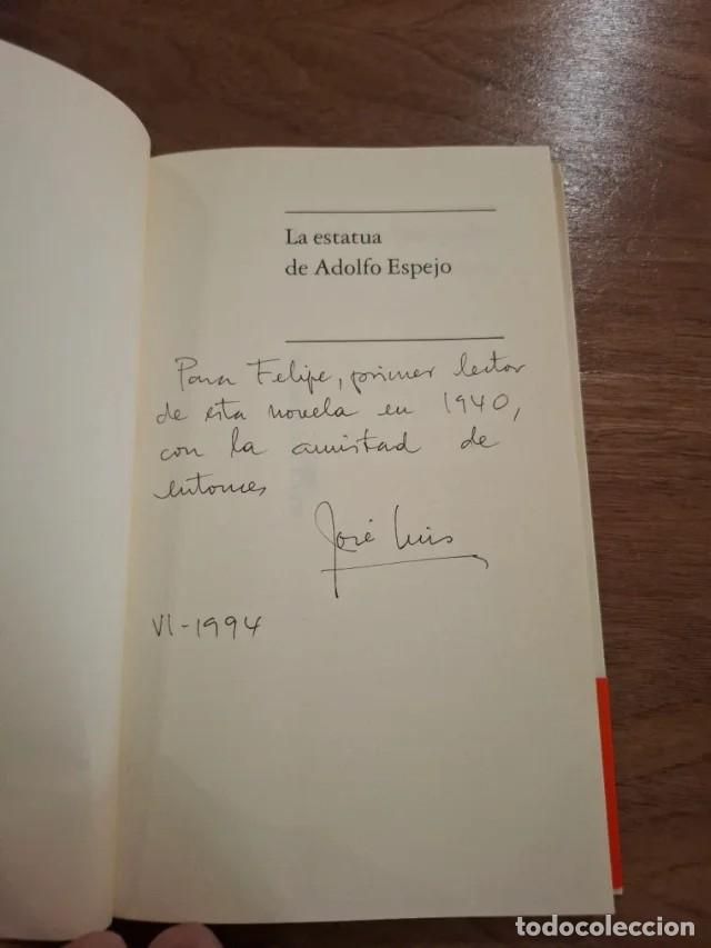 Libros de segunda mano: Libro 'La estatua de Adolfo Espejo'. Firmado.