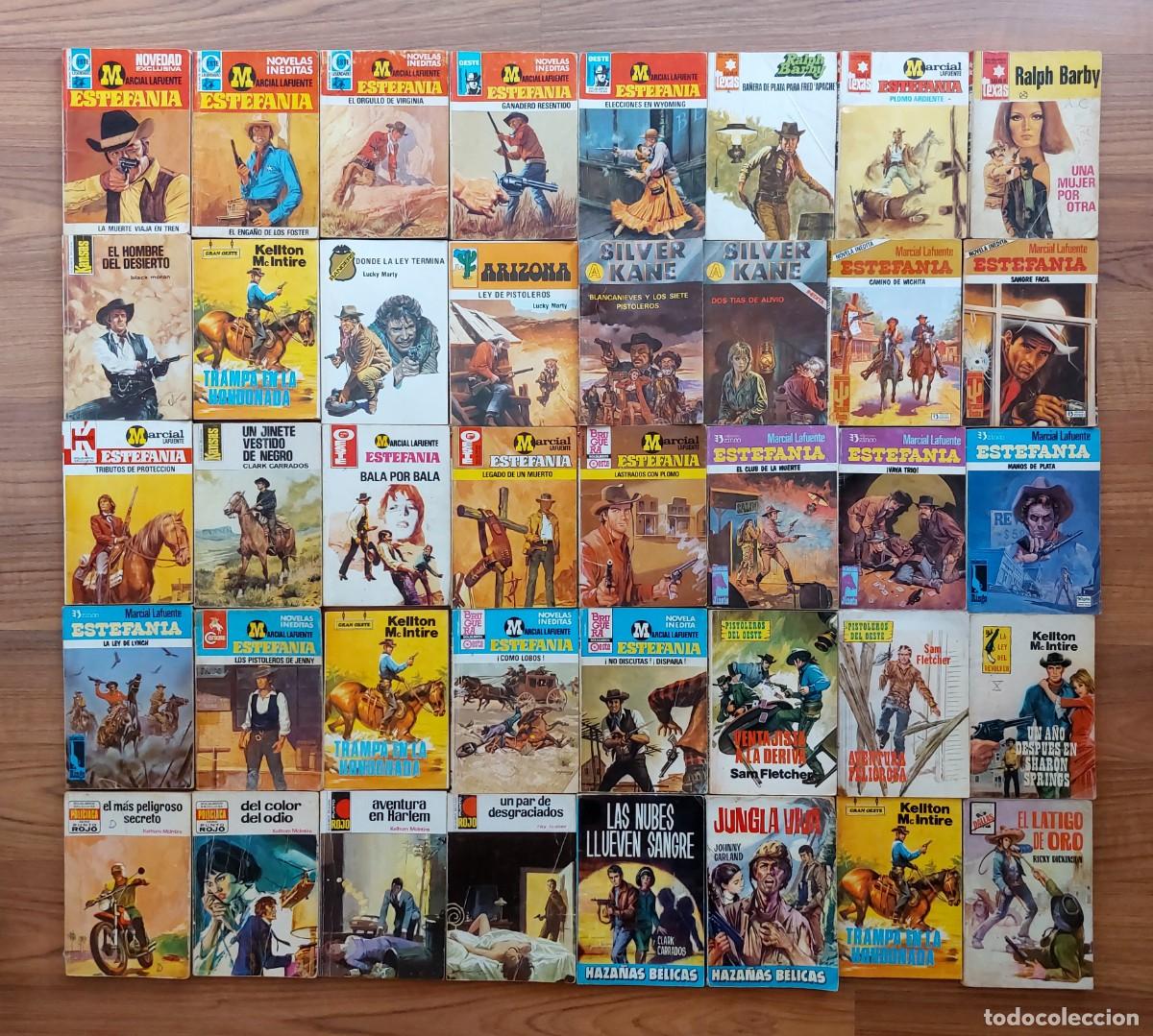 Libros de segunda mano: COLECCIONES VARIAS OESTE BRUGUERA-EASA-ROLLAN - LOTE 40 NOVELAS ANTIGUAS-BOLSILIBROS-PULP