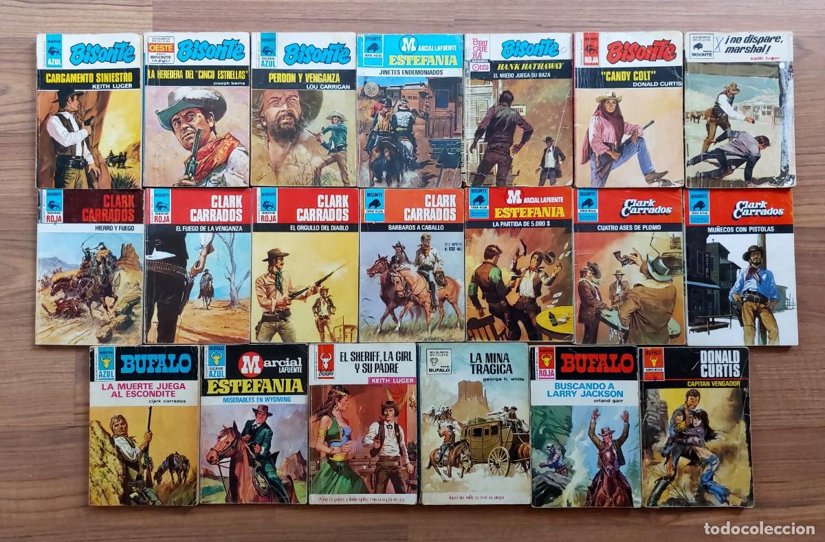 Libros de segunda mano: COLECCION BISONTE Y BUFALO OESTE BRUGUERA - LOTE 27 NOVELAS ANTIGUAS-BOLSILIBROS-PULP