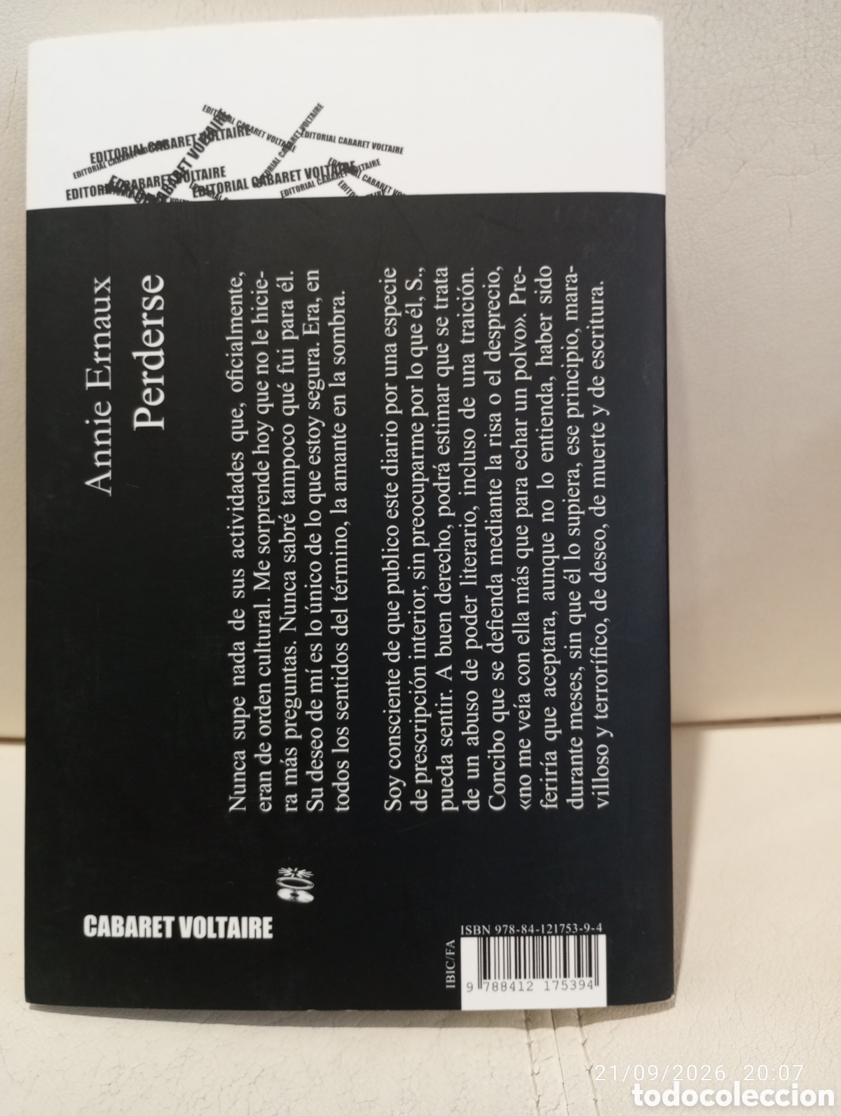 Libros de segunda mano: Annie Ernaux . Perderse . Cabaret Voltaire . - Foto 2