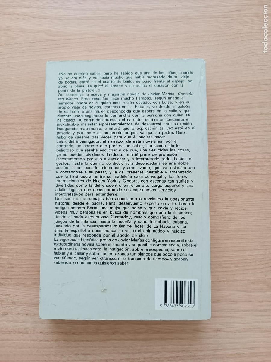 Libros de segunda mano: Coraz&oacute;n tan blanco - Javier Mar&iacute;as. Anagrama - Foto 2