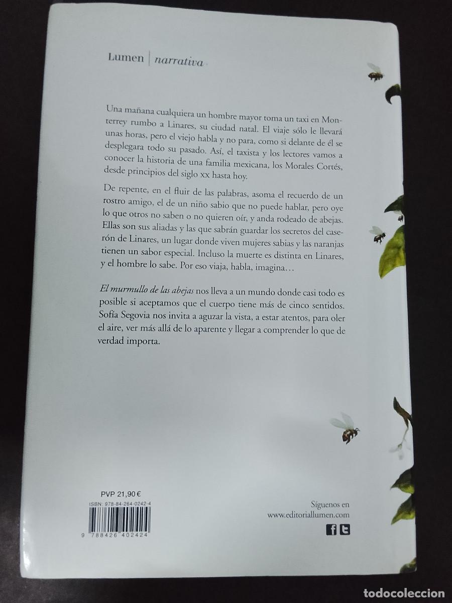 Libros de segunda mano: Sof&iacute;a Segovia: El murmullo de las abejas (Lumen. 2015) - Foto 2