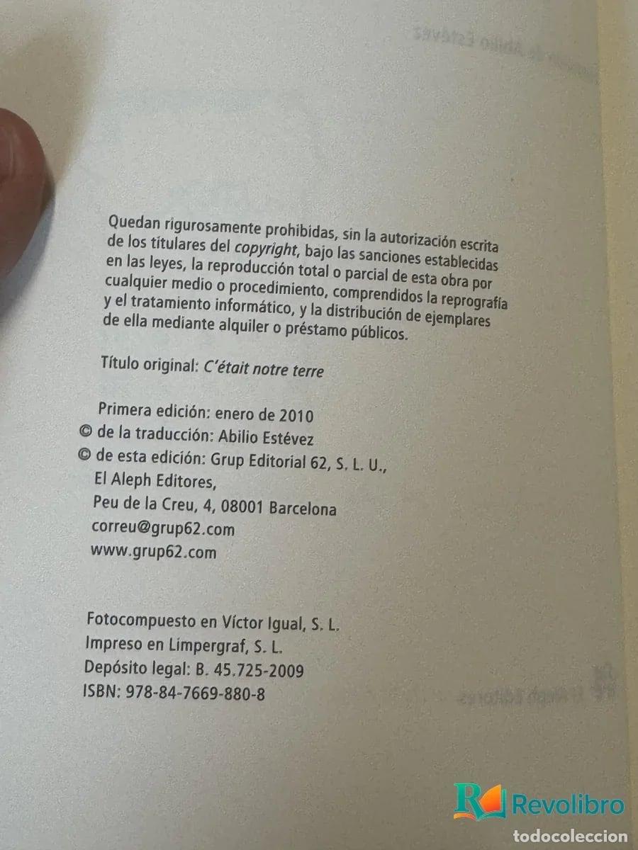 Libros de segunda mano: Era nuestra tierra - Mathieu Belezi - Foto 2