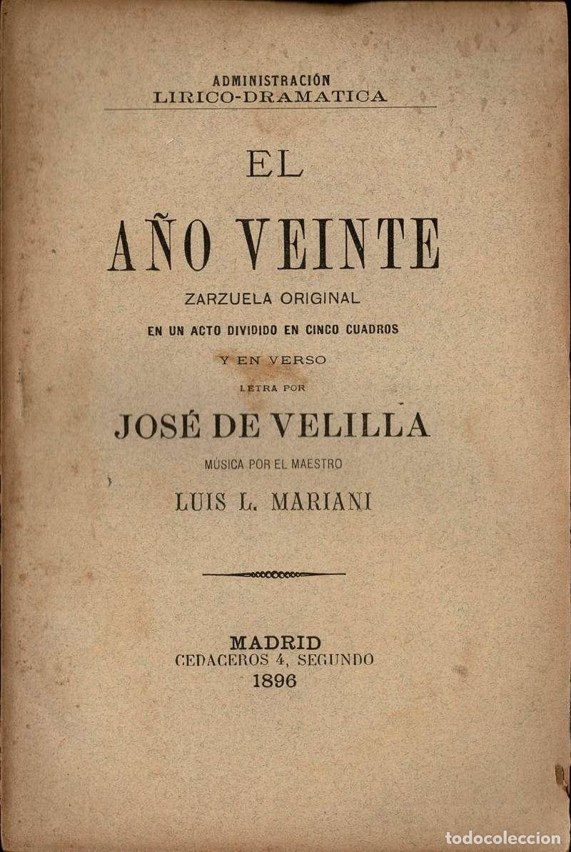 Libros de segunda mano: El A&ntilde;o Veinte - Jos&eacute; de Velilla