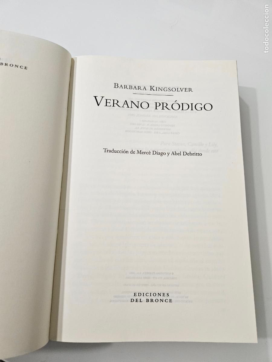 Libros de segunda mano: Verano pr&oacute;digo | Kingsolver, Barbara | Ediciones del Bronce, 2001 - Foto 4