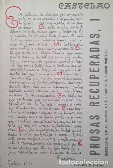 Libros de segunda mano: Prosas Recuperadas, i - Castelao - Editorial Celta
