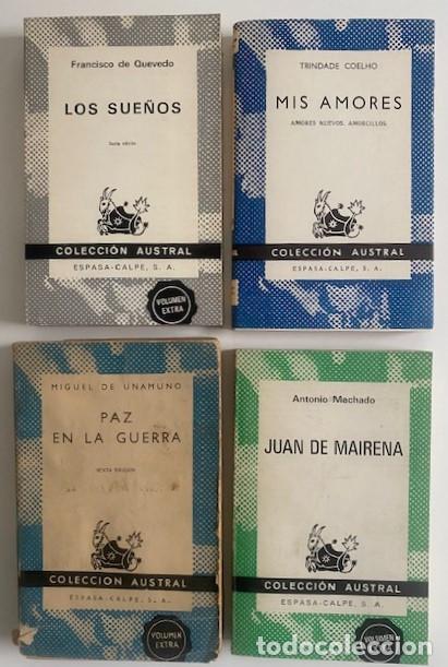 Libros de segunda mano: Lote colecci&oacute;n Austral: Quevedo, Unamuno, Machado, Coelho, 1960-1974