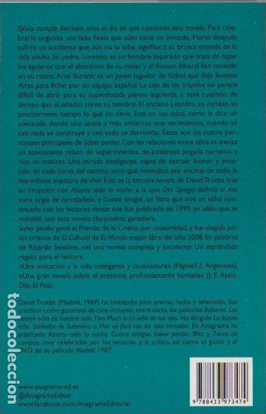 Libros de segunda mano: Saber perder / David Trueba - Foto 2