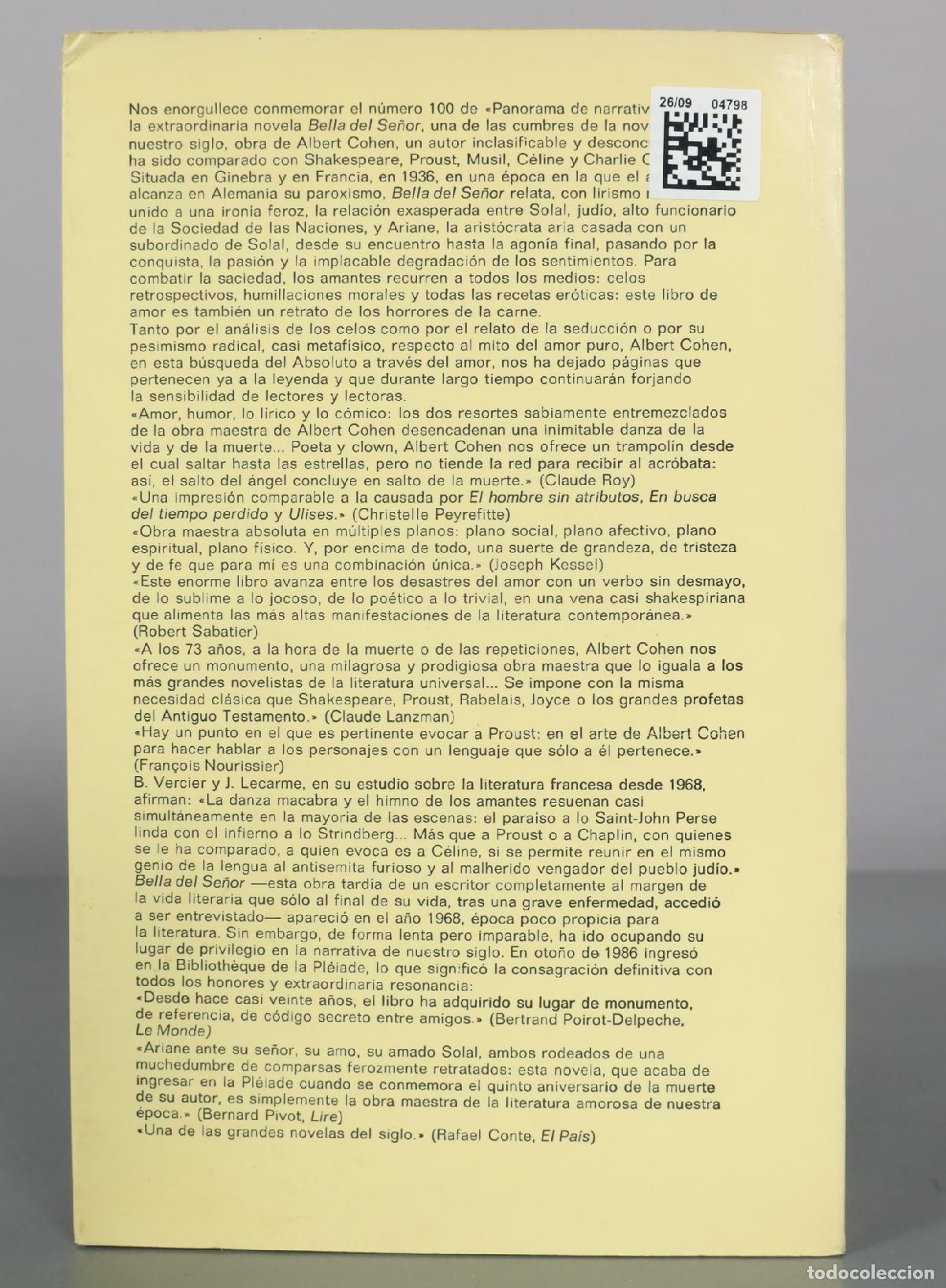 Libros de segunda mano: Bella del Se&ntilde;or - Albert Cohen - Editorial Anagrama - Foto 2