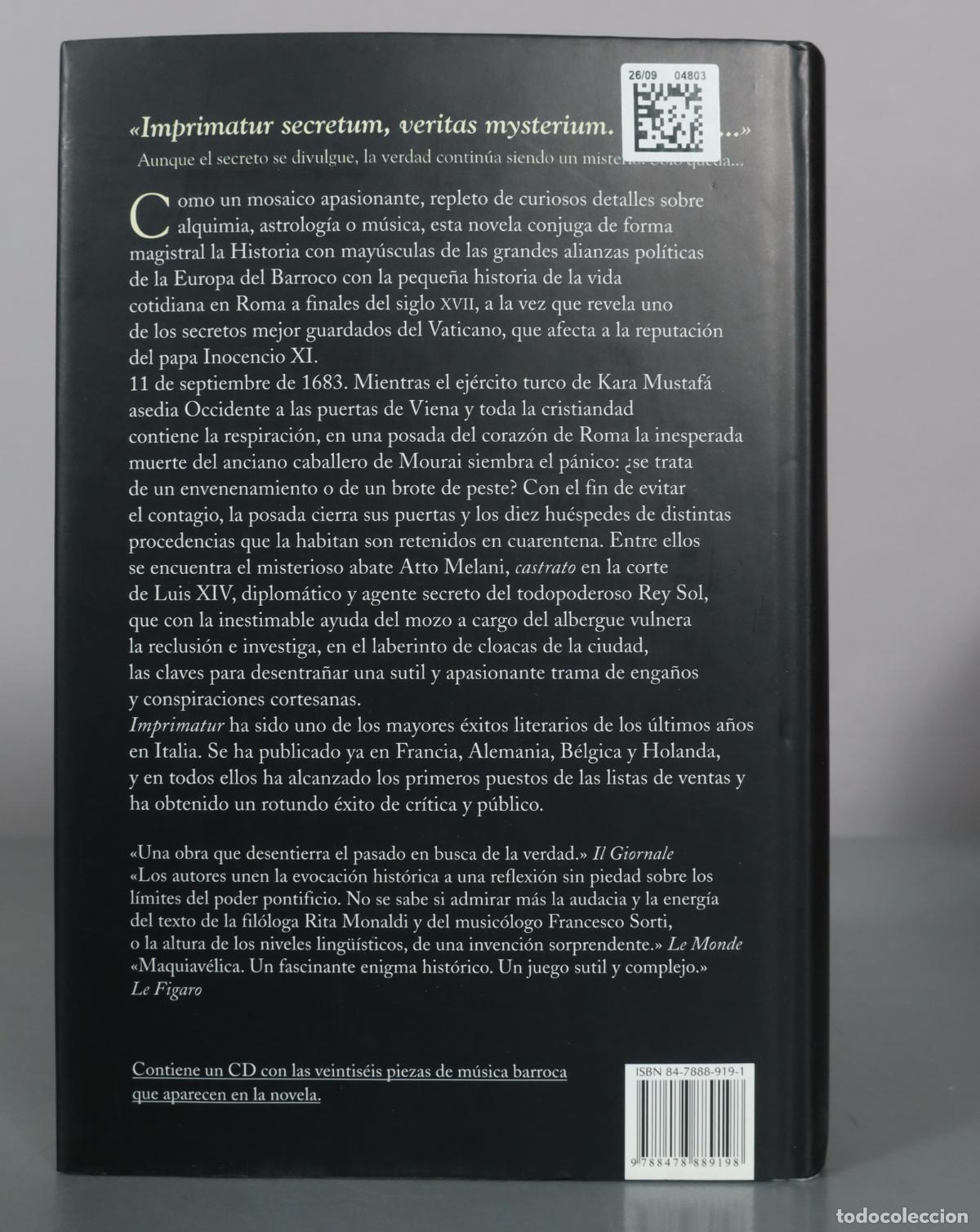 Libros de segunda mano: Imprimatur - Monaldi & Sorti - Salamandra - Foto 2