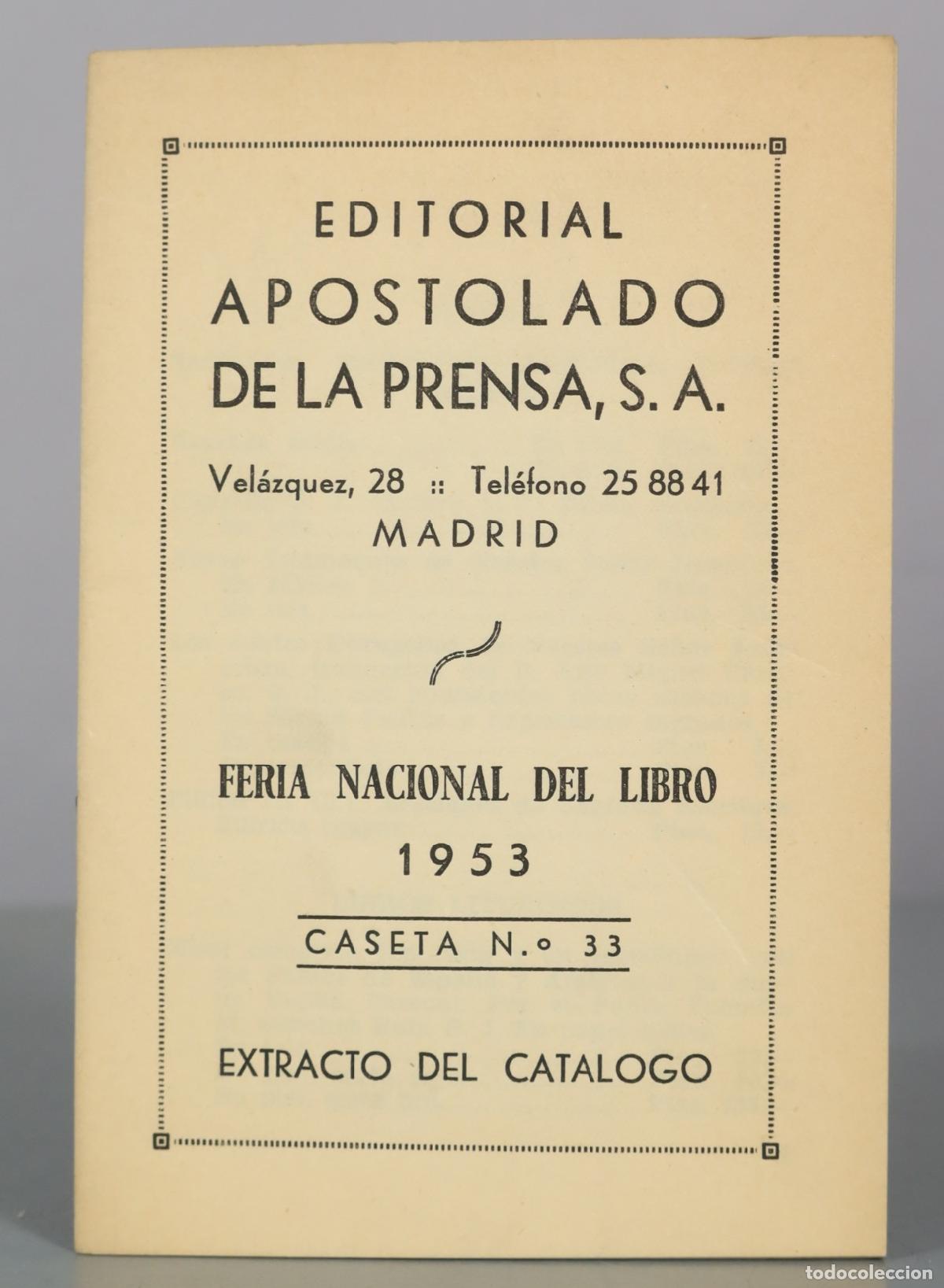 Libros de segunda mano: Extracto del catalogo - Editorial Apostolado de la Prensa FERIA NACIONAL DEL LIBRO 1953