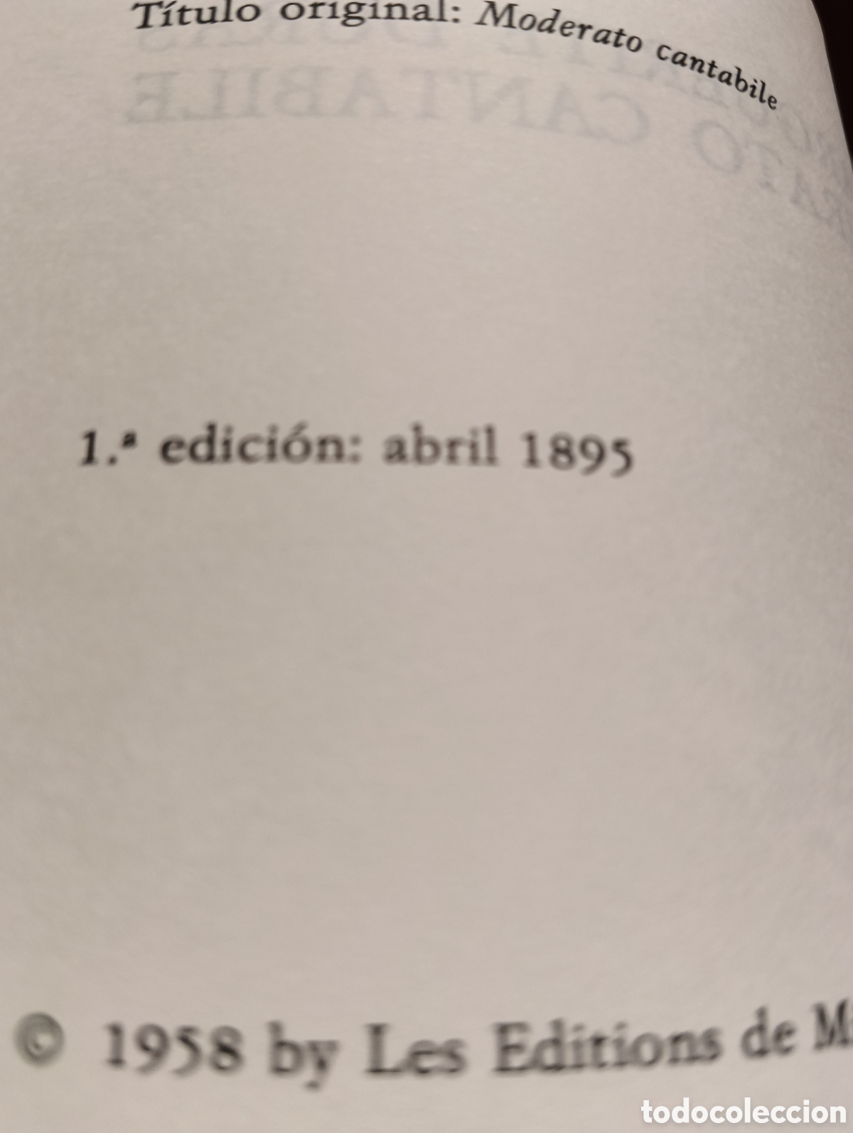 Libros de segunda mano: Moderato cantabile ERRATA - Foto 2
