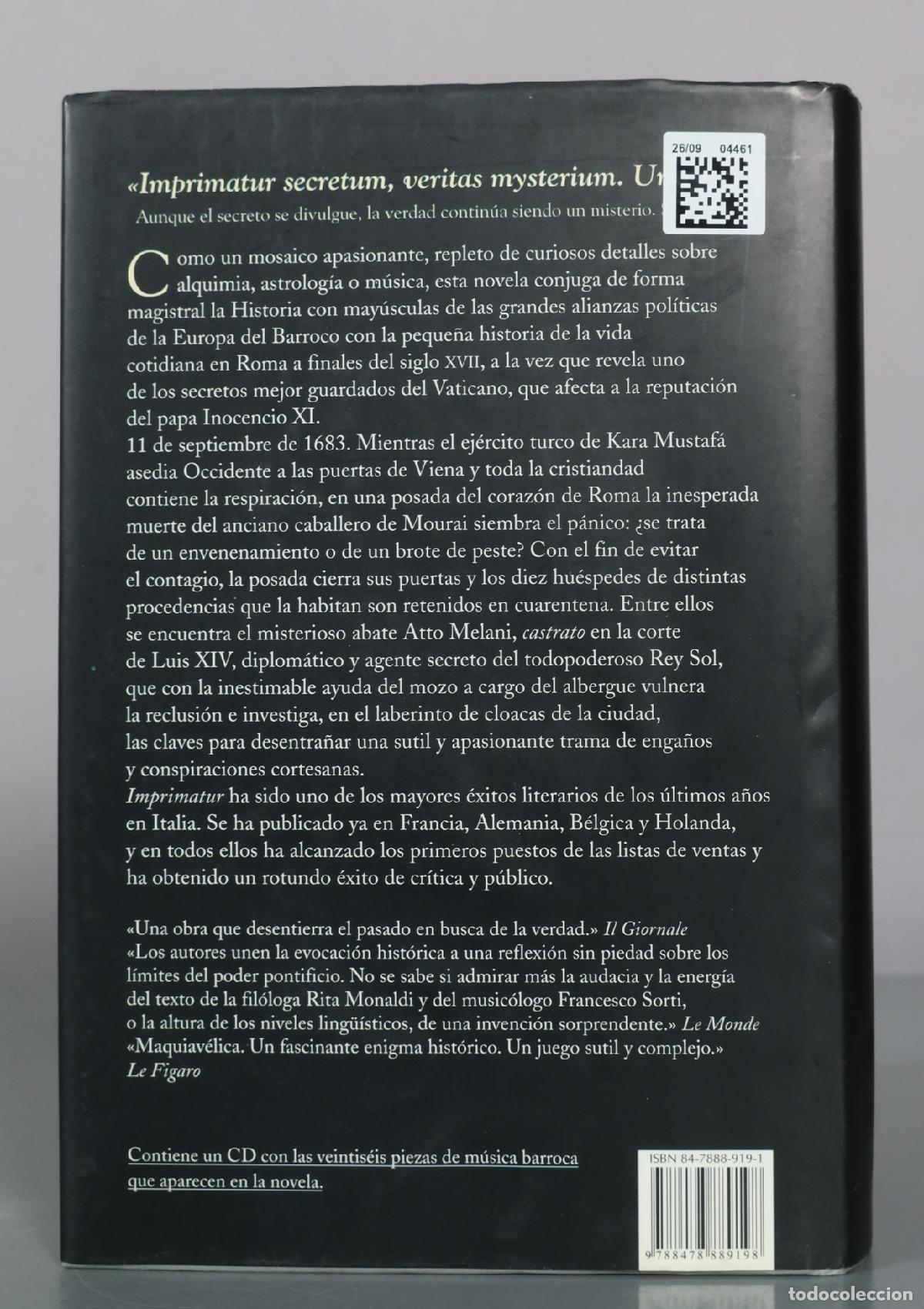 Libros de segunda mano: Imprimatur - Monaldi & Sorti - Salamandra - Foto 2