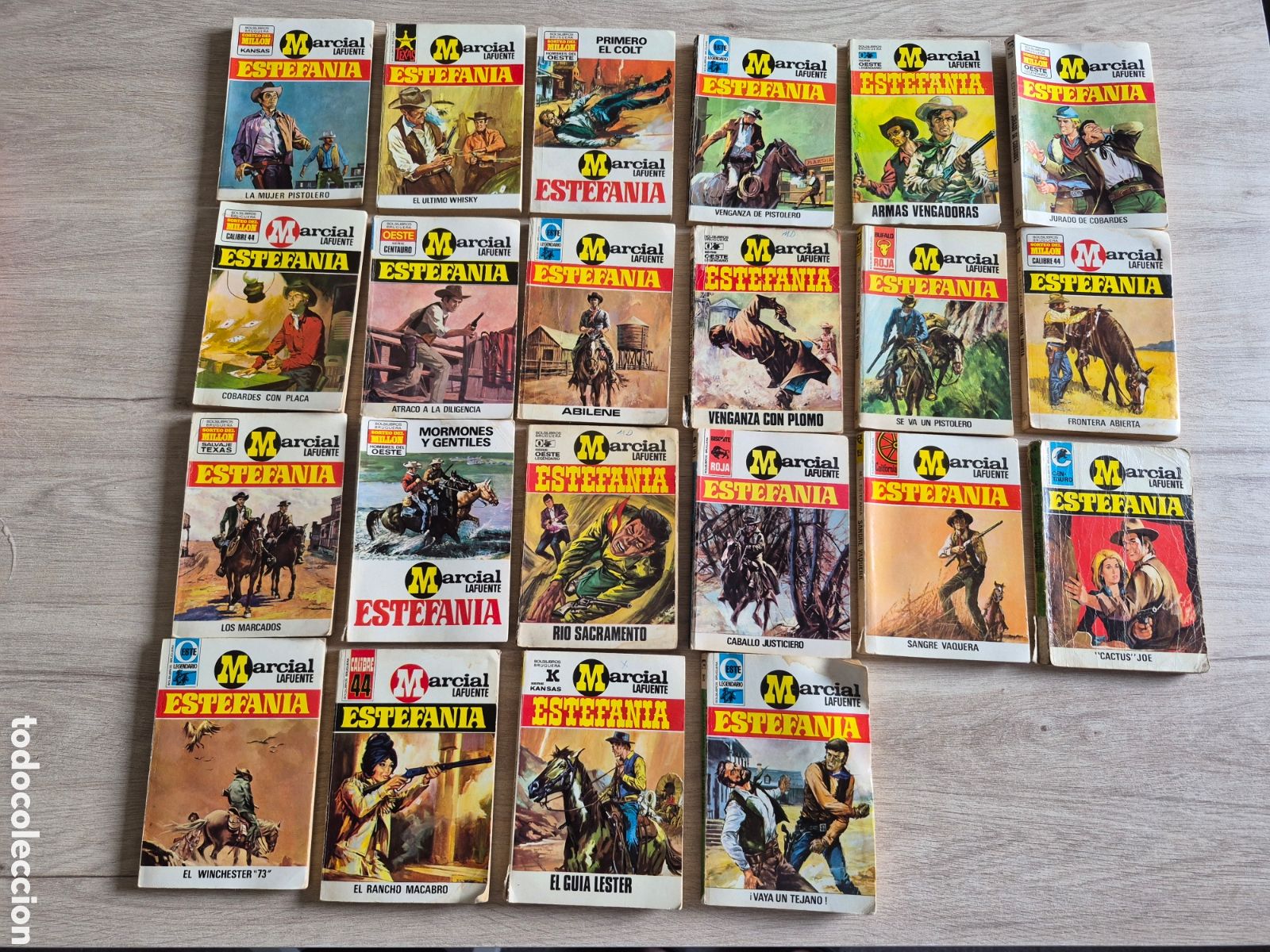 Libros de segunda mano: Lote 22 novelas del Oeste, Marcial Lafuente Estefan&iacute;a de 10 , 12 y 15 Pesetas - A&ntilde;os 70 - ESCASAS