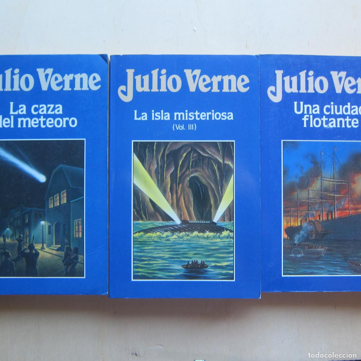 Libros de segunda mano: PACK JULIO VERNE - UNA CIUDAD FLOTANTE. LA CAZA DEL METEORO, LA ISLA MISTERIOSA (ORBIS) 3 UD. NOVELA