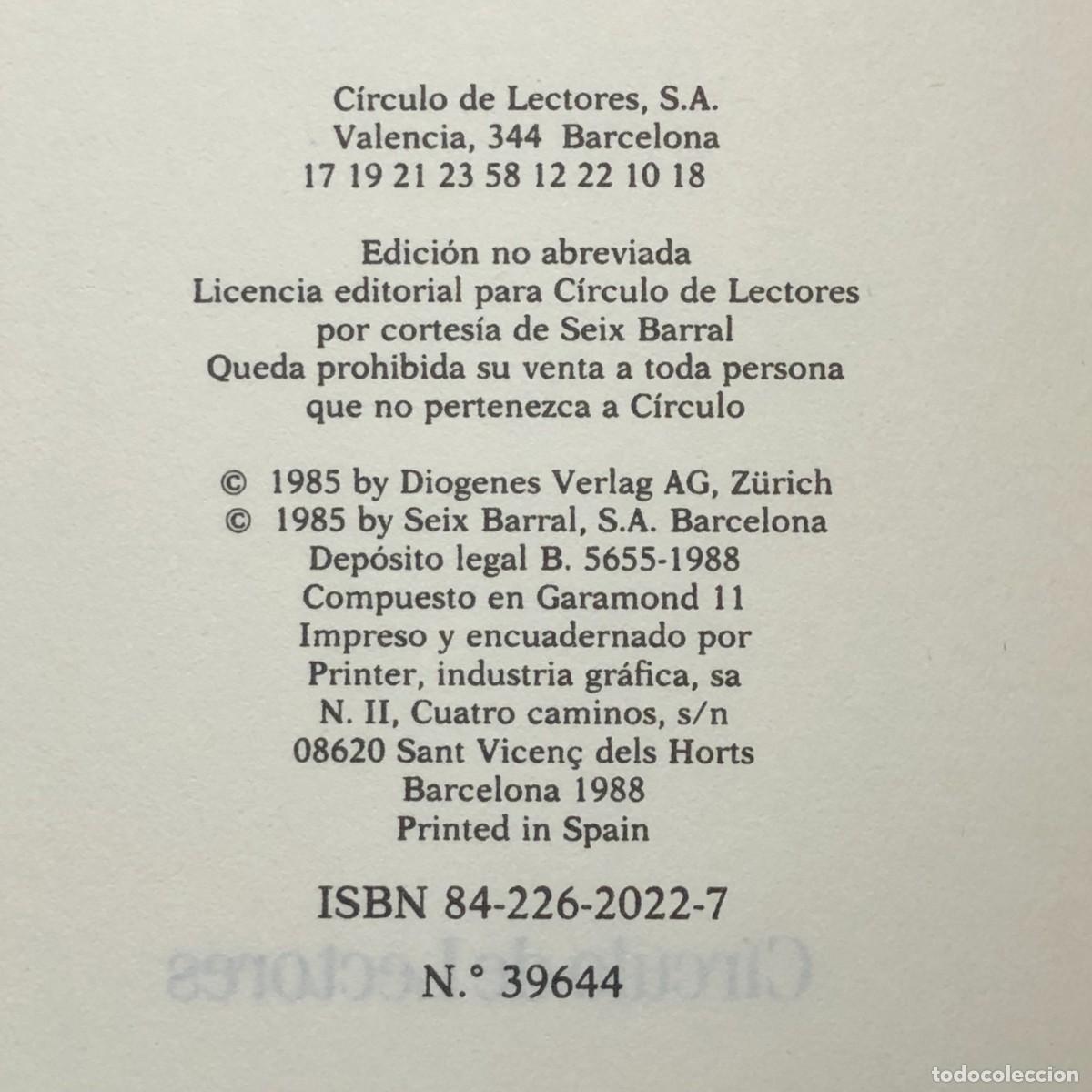 Libros de segunda mano: PATRICK S&Uuml;SKIND - EL PERFUME - 1988 / 188 - Foto 4