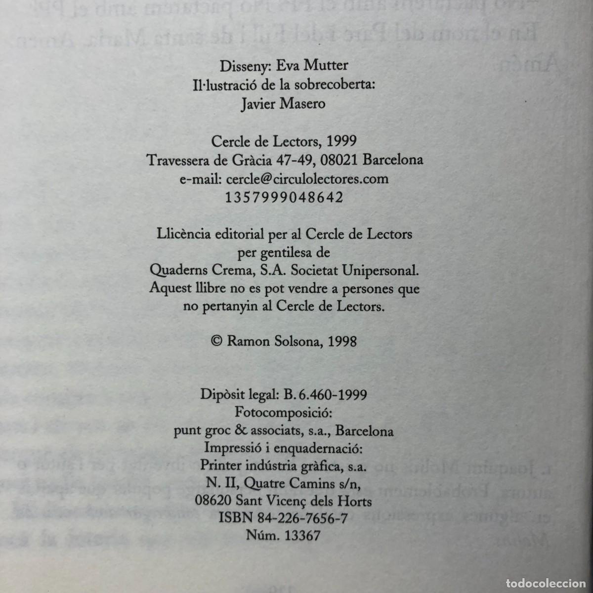 Libros de segunda mano: RAMON SOLSONA - DG - C&Iacute;RCULO DE LECTORES / 507 - Foto 4