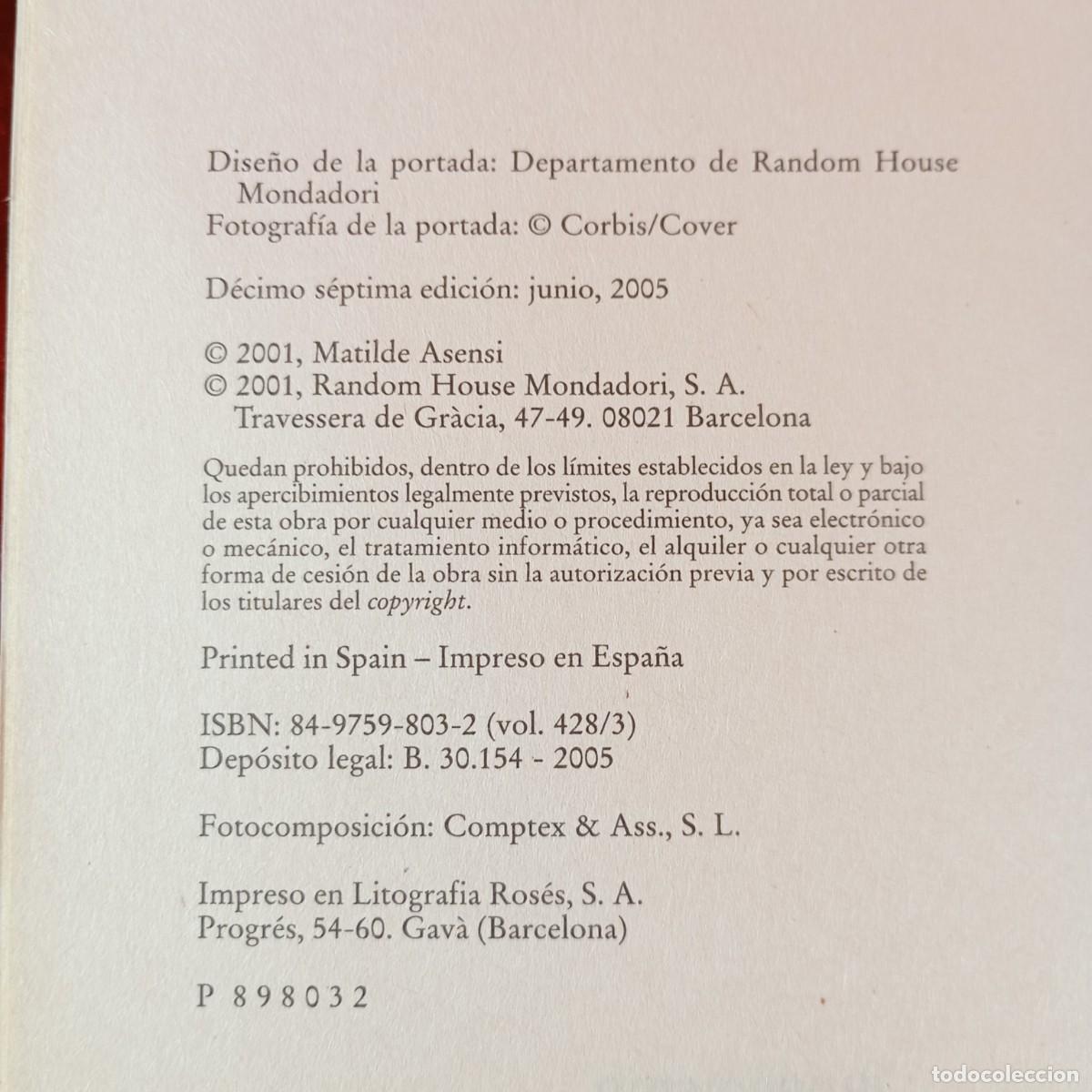 Libros de segunda mano: MATILDE ASENSI - EL &Uacute;LTIMO CAT&Oacute;N - DEBOLSILLO / 552 - Foto 4