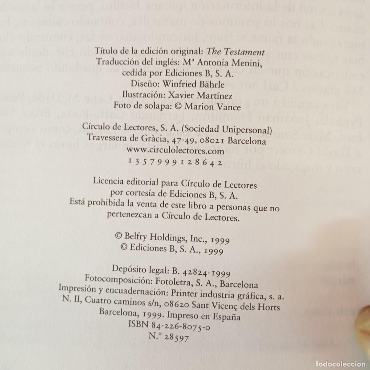 Libros de segunda mano: JOHN GRISHAM - EL TESTAMENTO - C&Iacute;RCULO DE LECTORES / 788 - Foto 4