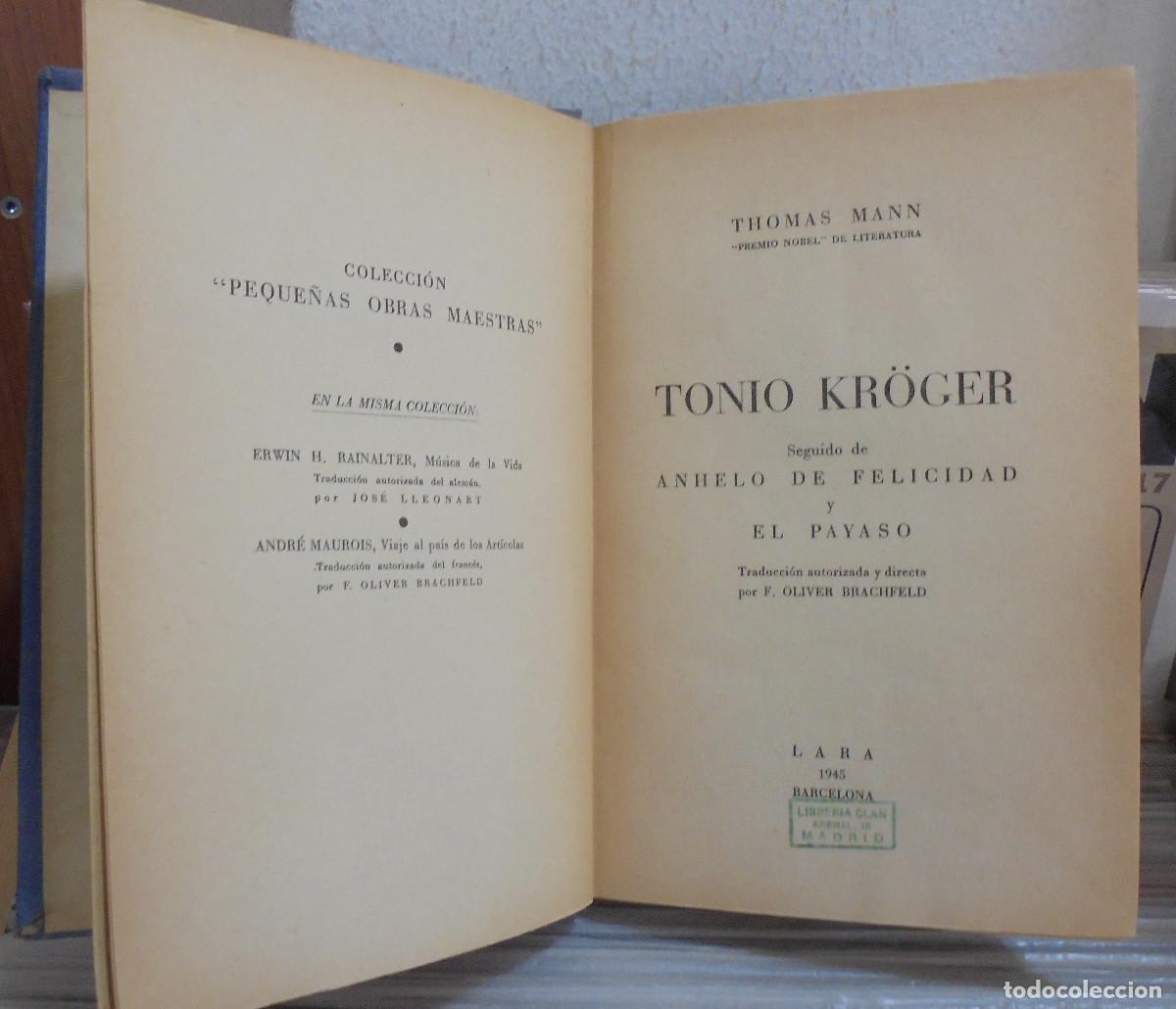 Libros de segunda mano: Tonio Kr&ouml;ger. Thomas Mann - Foto 2